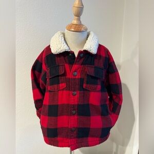 Old Navy red and black buffalo check jacket size 4T